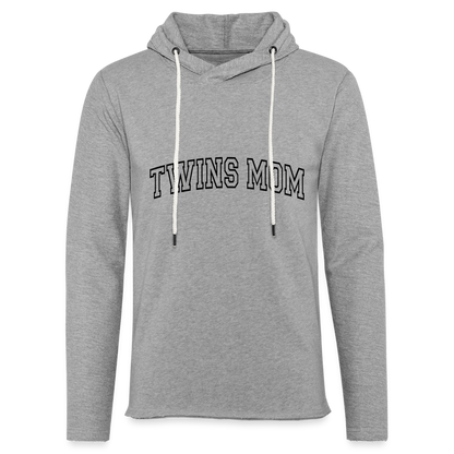 Twins Mom Lightweight Terry Hoodie - heather gray