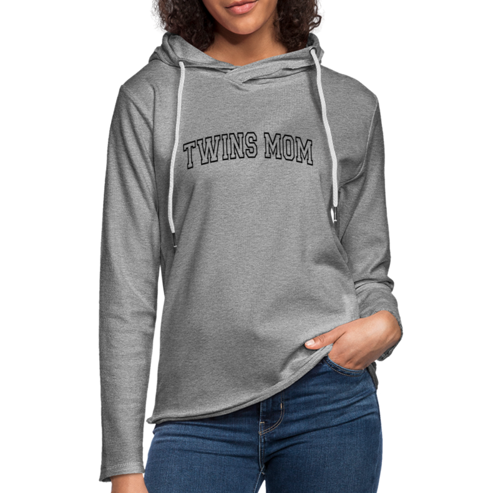 Twins Mom Lightweight Terry Hoodie - heather gray