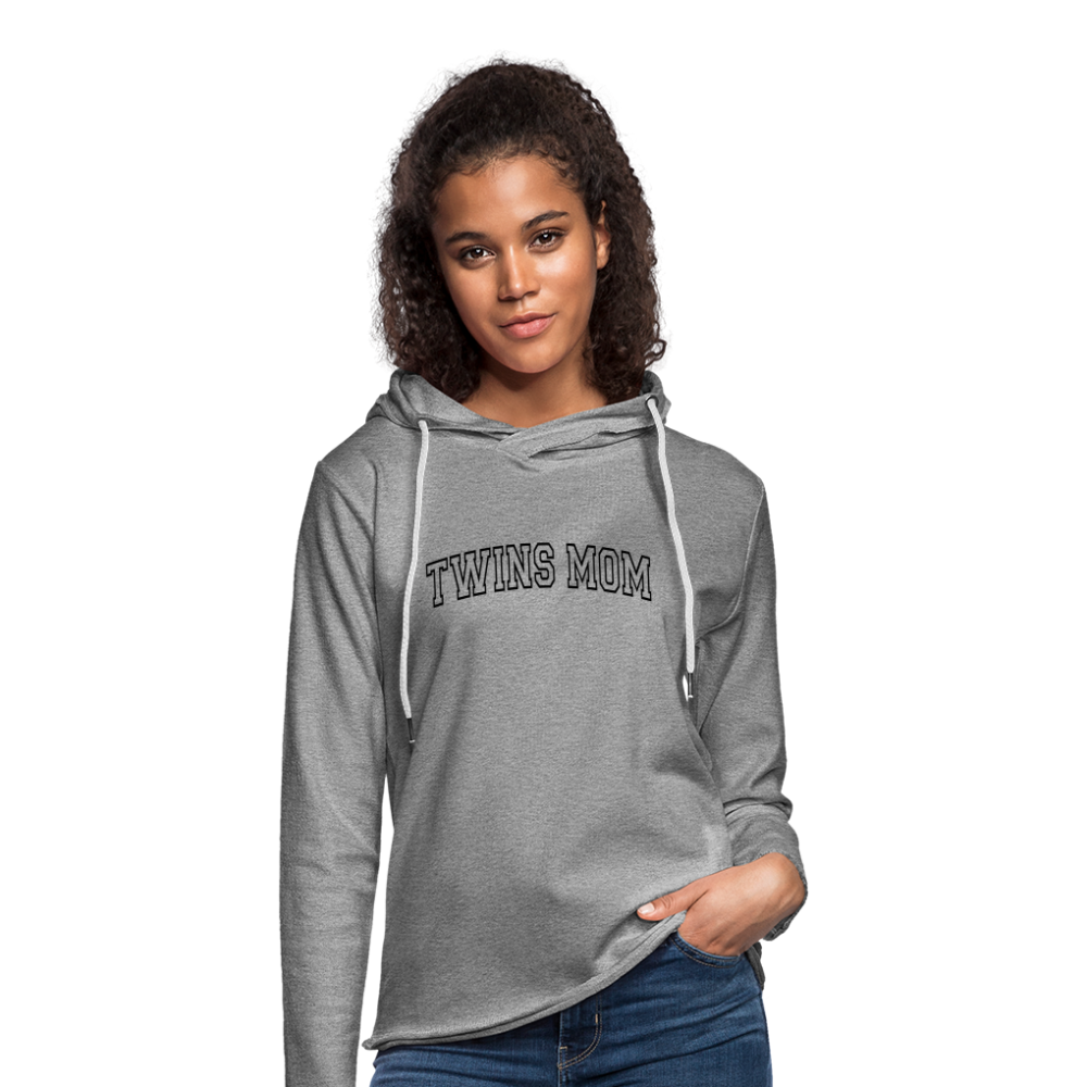 Twins Mom Lightweight Terry Hoodie - heather gray