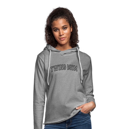 Twins Mom Lightweight Terry Hoodie - heather gray