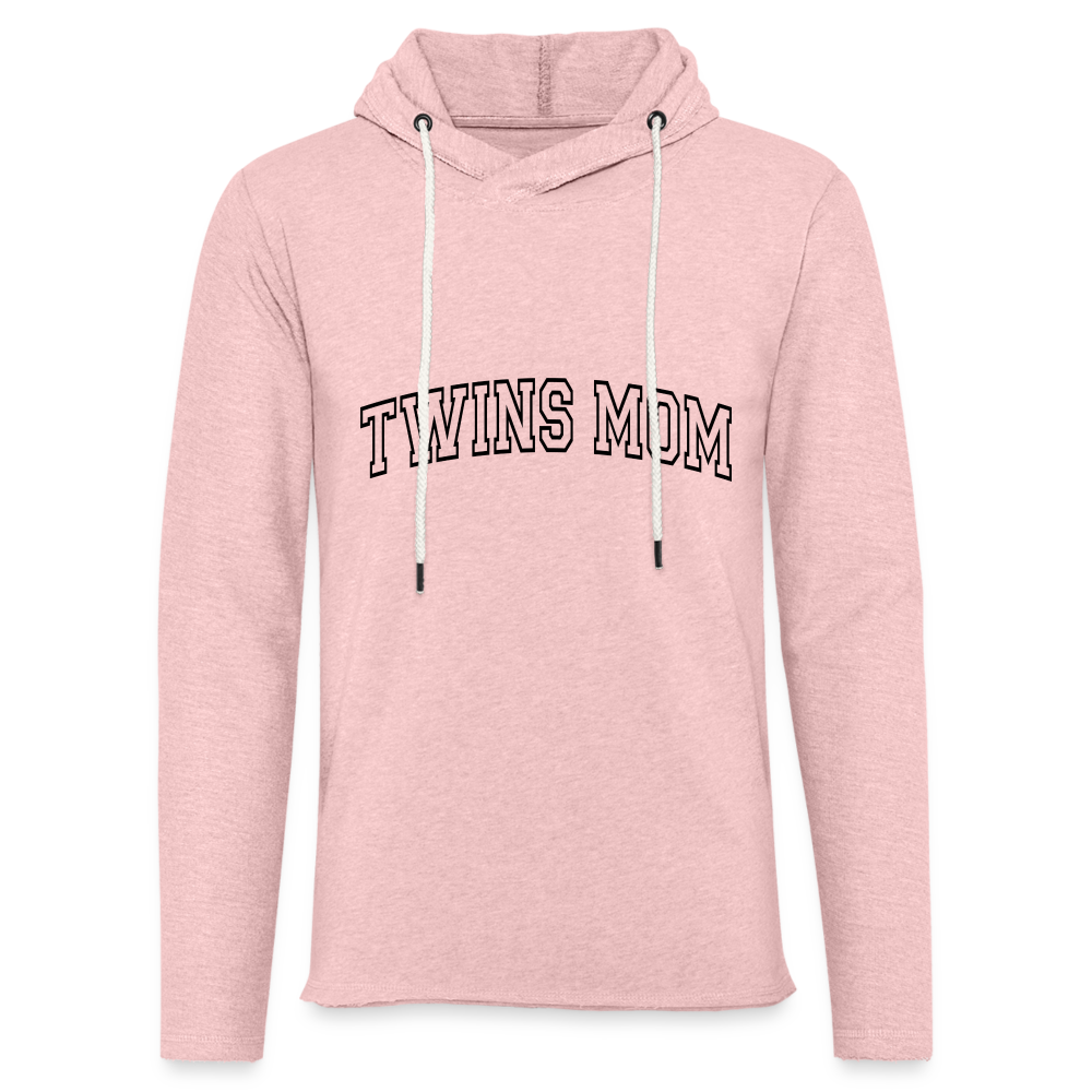 Twins Mom Lightweight Terry Hoodie - cream heather pink