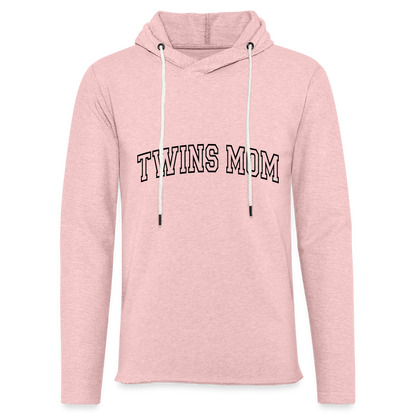 Twins Mom Lightweight Terry Hoodie - cream heather pink