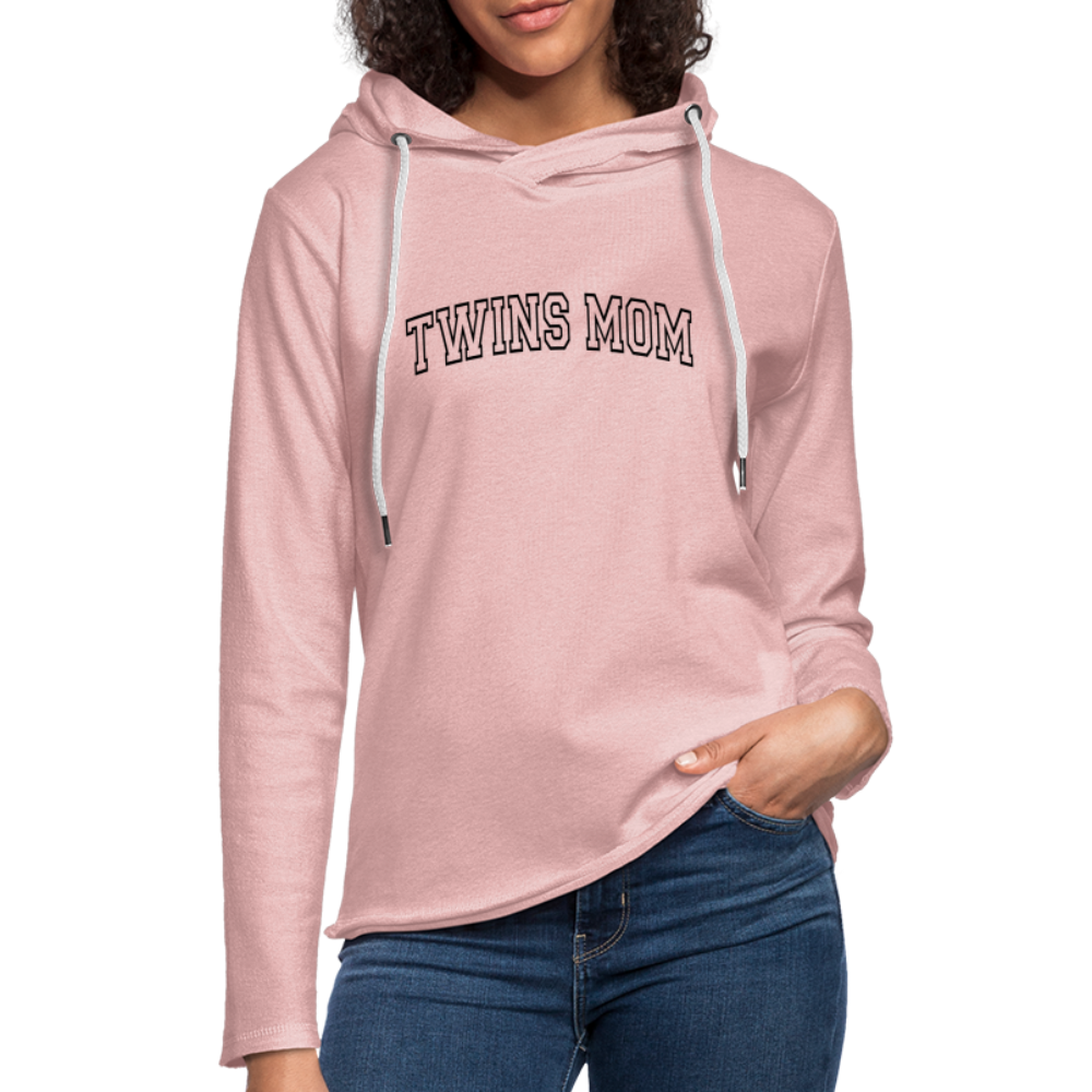 Twins Mom Lightweight Terry Hoodie - cream heather pink