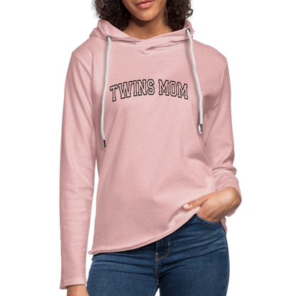 Twins Mom Lightweight Terry Hoodie - cream heather pink