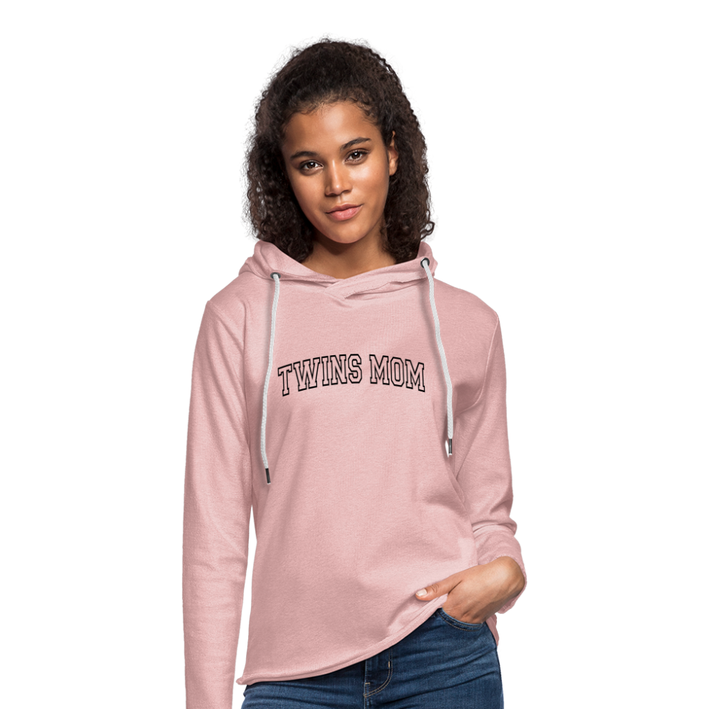 Twins Mom Lightweight Terry Hoodie - cream heather pink