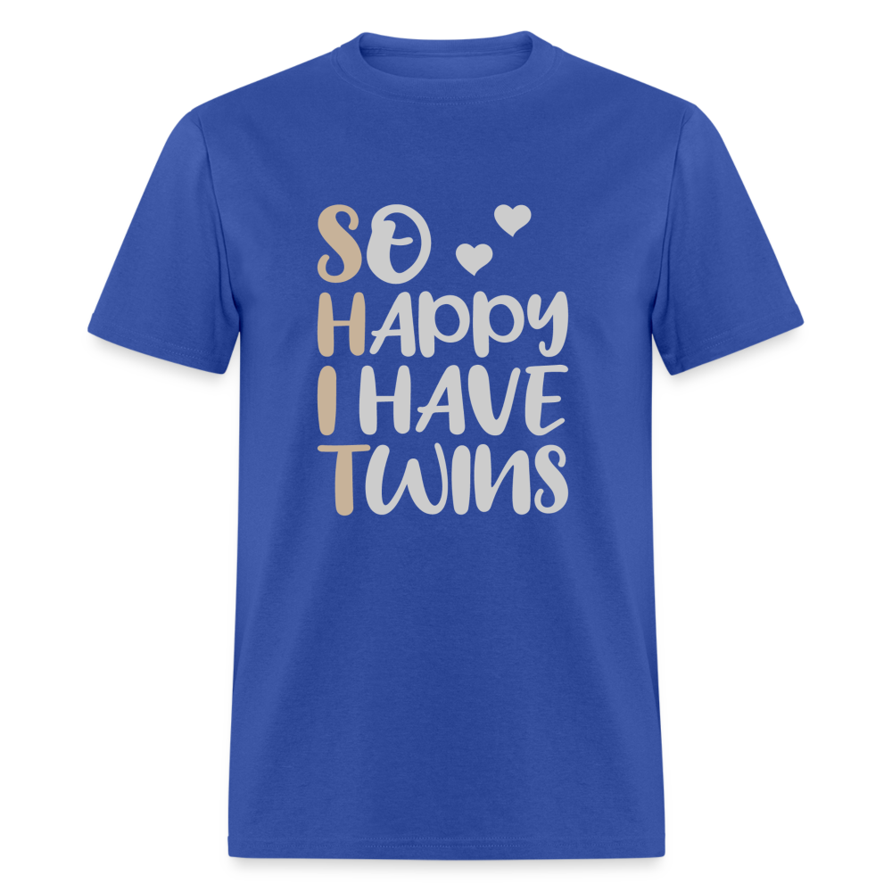 So Happy I Have Twins T-Shirt - royal blue