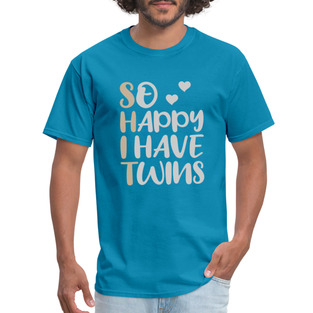 So Happy I Have Twins T-Shirt - turquoise