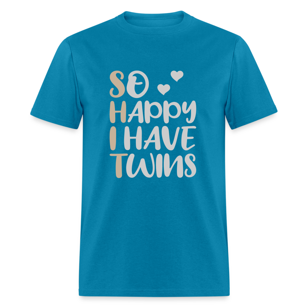 So Happy I Have Twins T-Shirt - turquoise