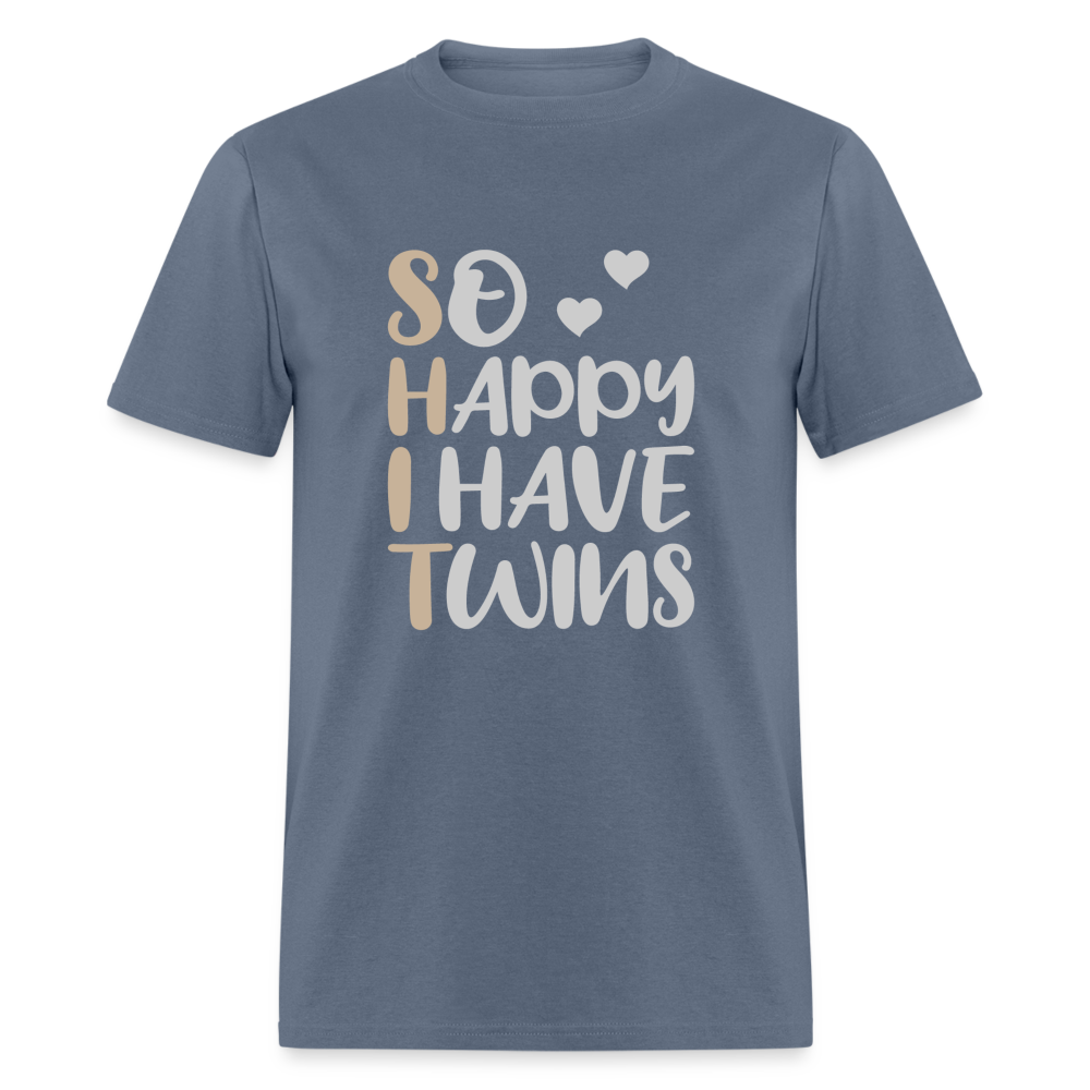 So Happy I Have Twins T-Shirt - denim