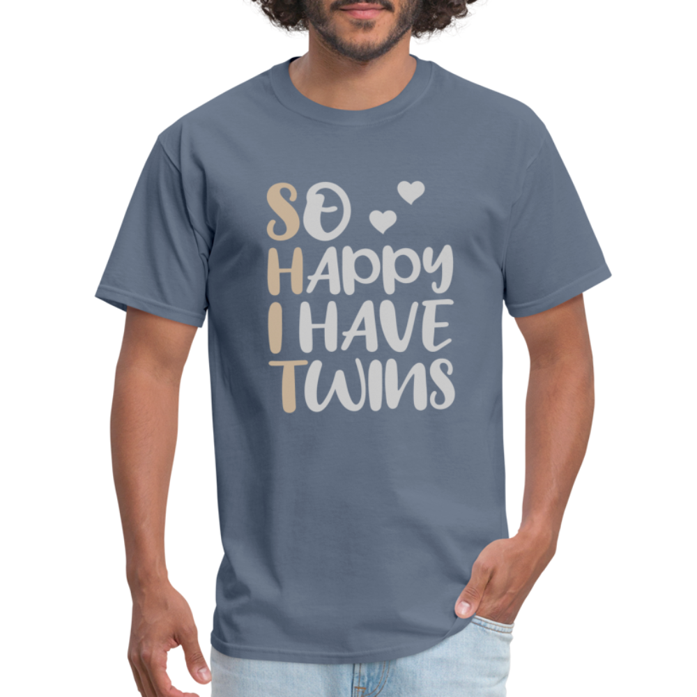 So Happy I Have Twins T-Shirt - denim