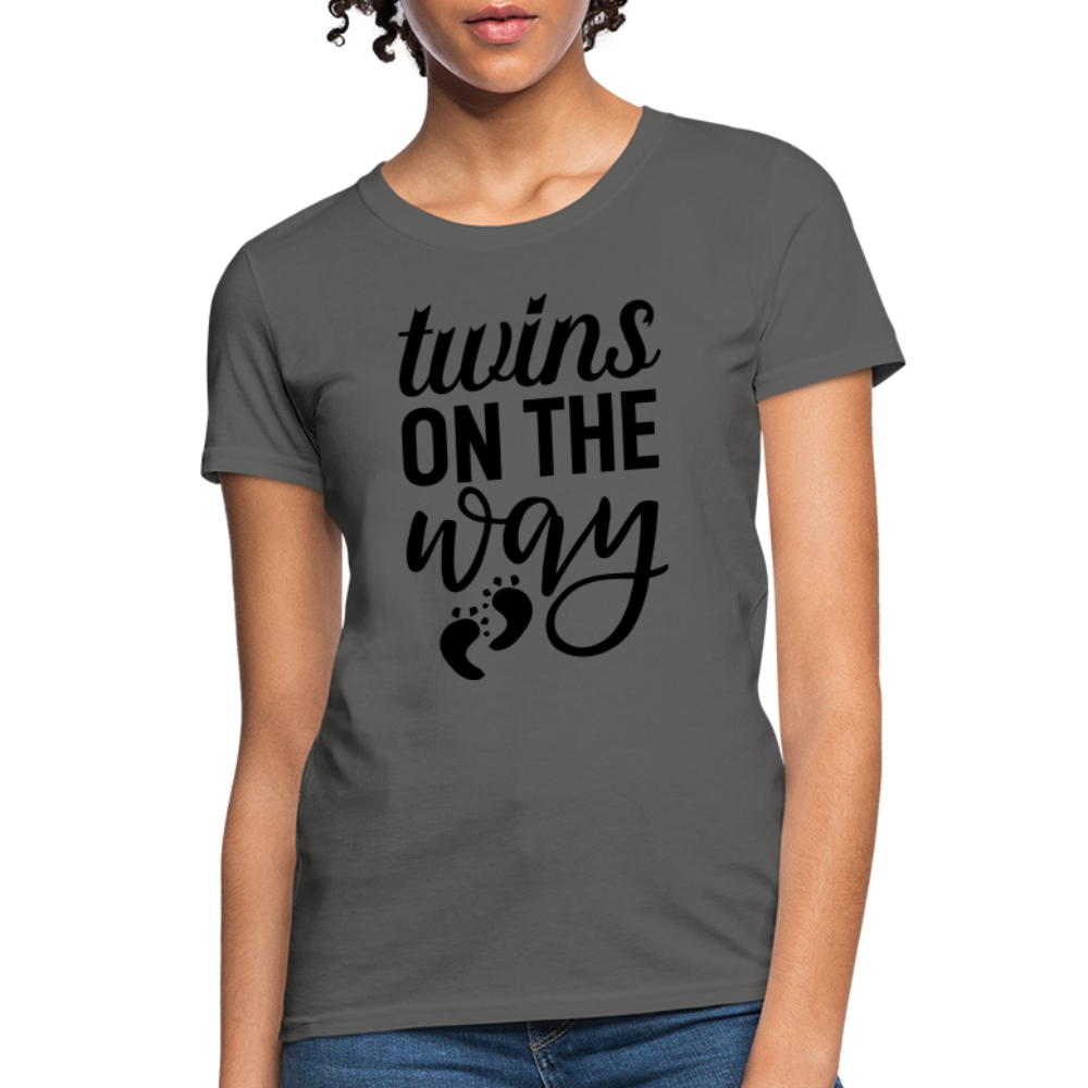 Twins on the Way Women's T-Shirt - charcoal