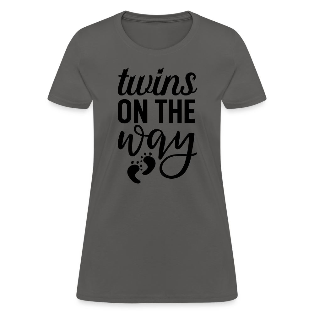 Twins on the Way Women's T-Shirt - charcoal