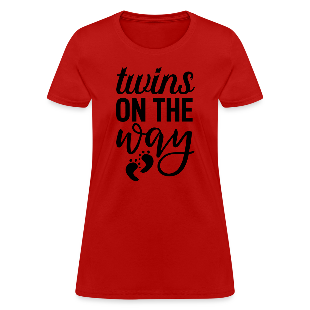 Twins on the Way Women's T-Shirt - red