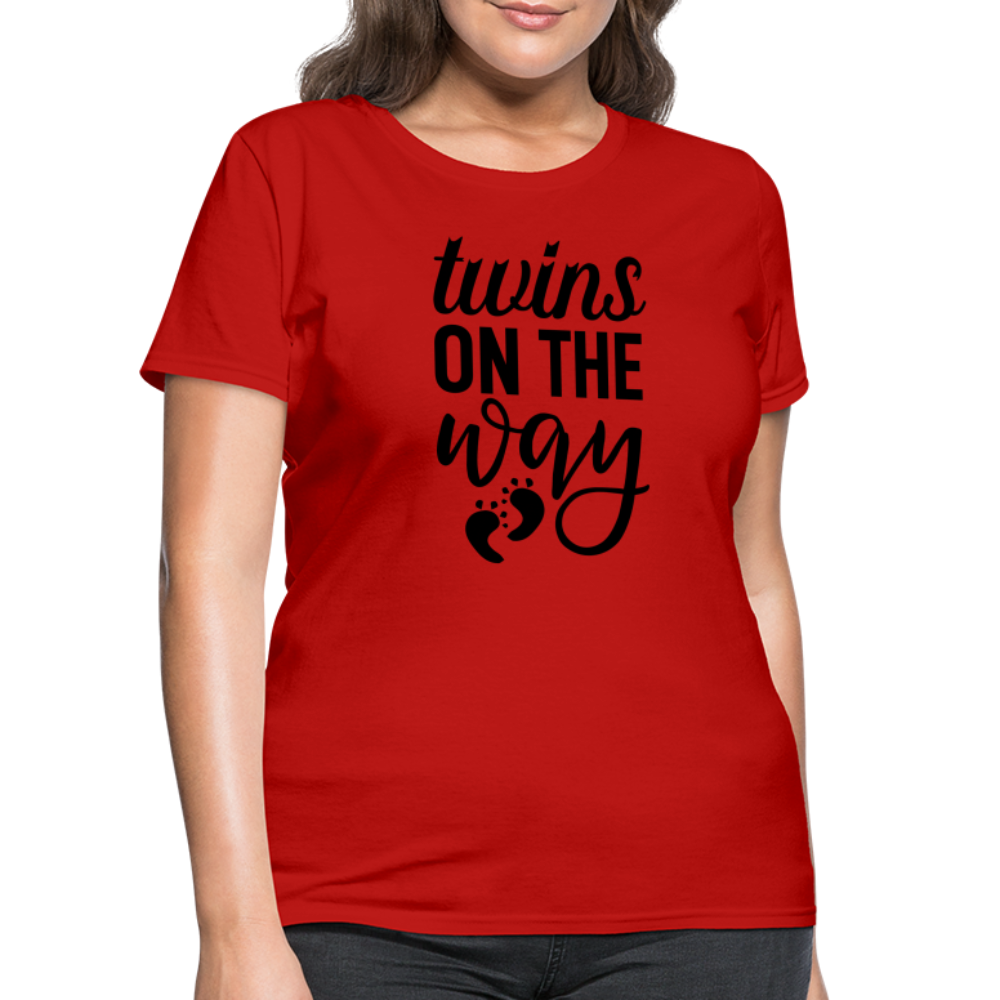 Twins on the Way Women's T-Shirt - red