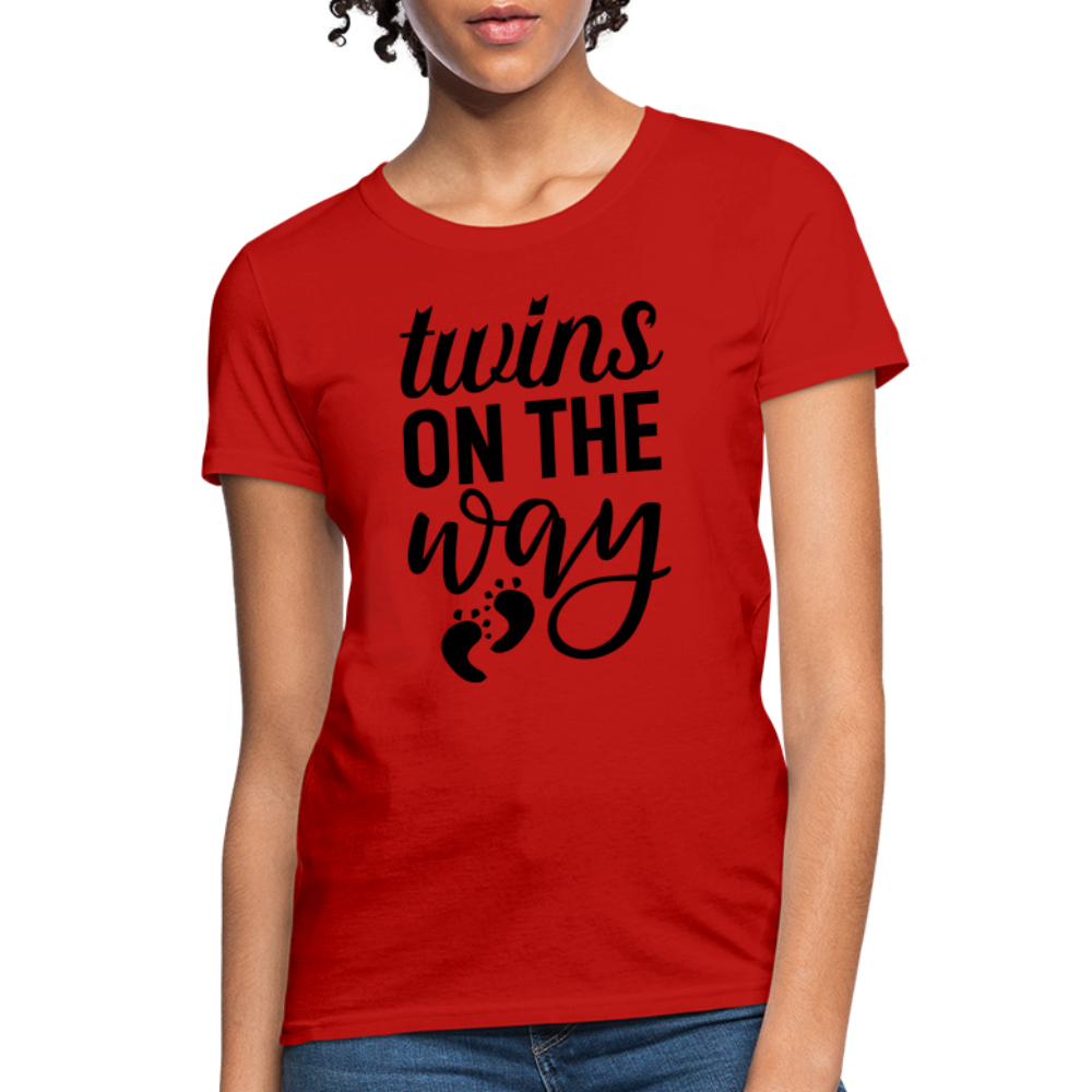 Twins on the Way Women's T-Shirt - red