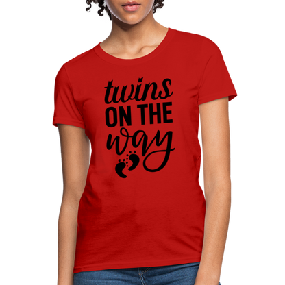 Twins on the Way Women's T-Shirt - red