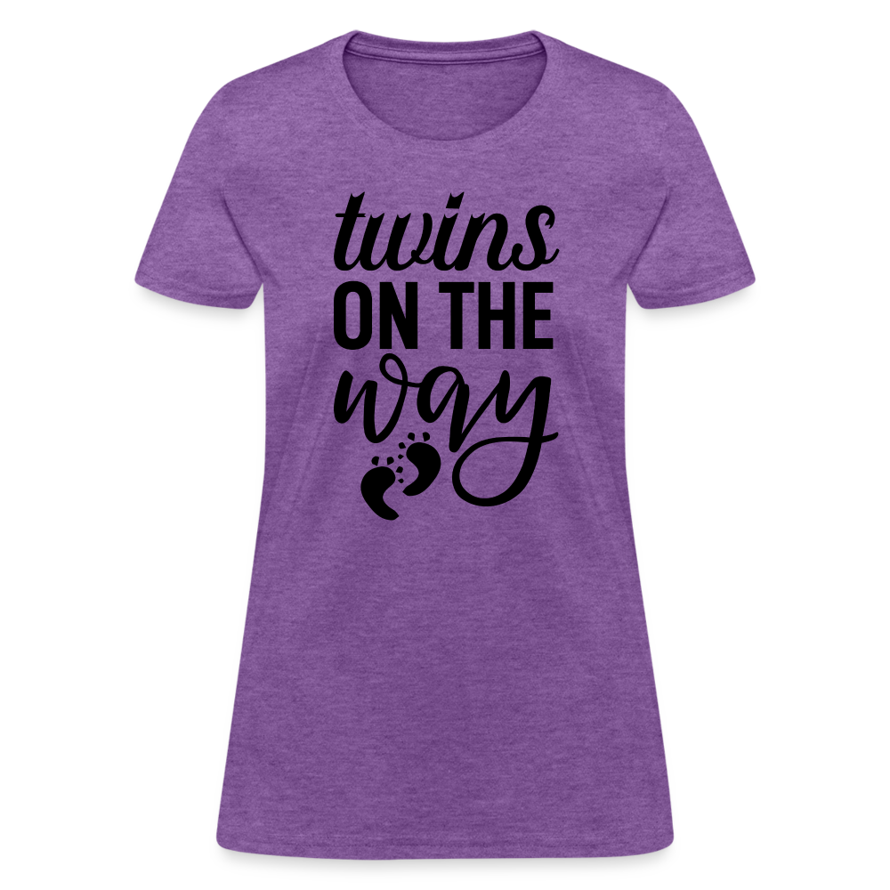 Twins on the Way Women's T-Shirt - purple heather