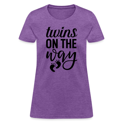 Twins on the Way Women's T-Shirt - purple heather