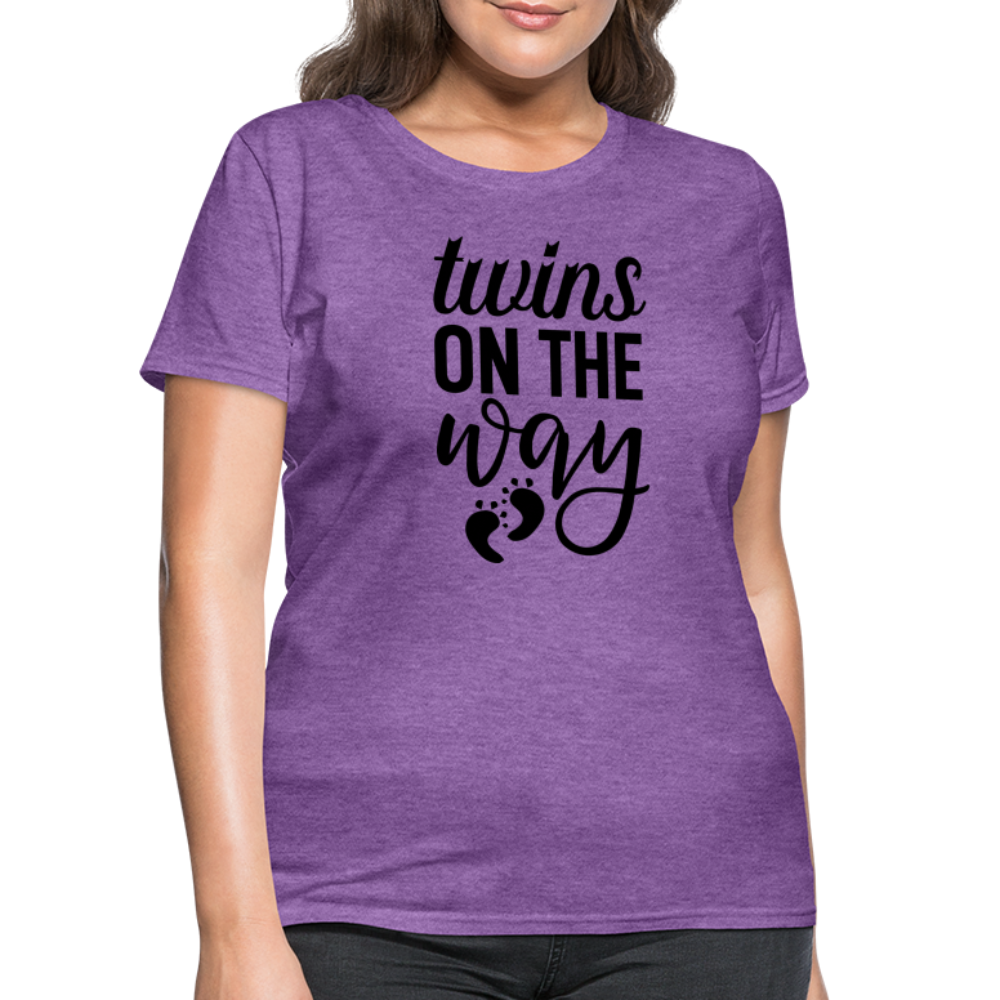 Twins on the Way Women's T-Shirt - purple heather