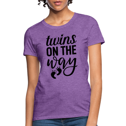 Twins on the Way Women's T-Shirt - purple heather