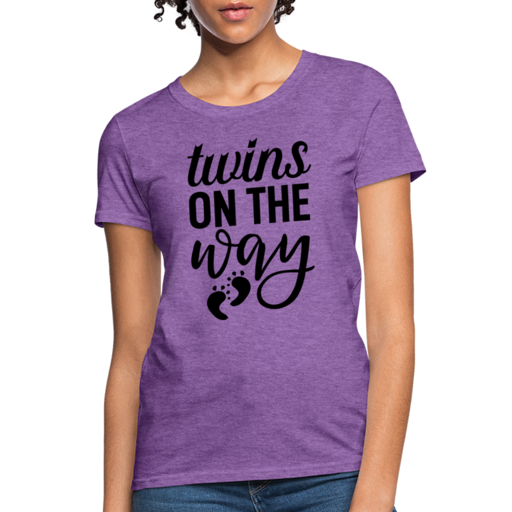 Twins on the Way Women's T-Shirt - purple heather