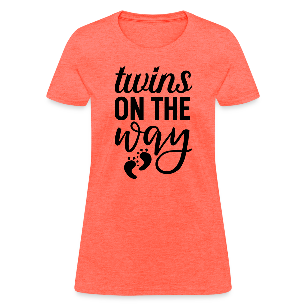 Twins on the Way Women's T-Shirt - heather coral