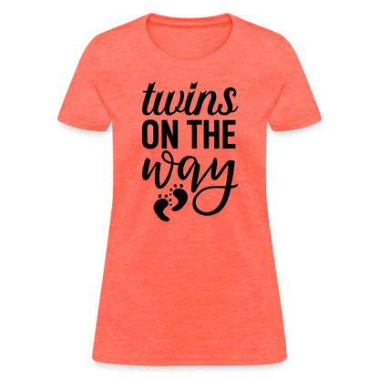 Twins on the Way Women's T-Shirt - heather coral