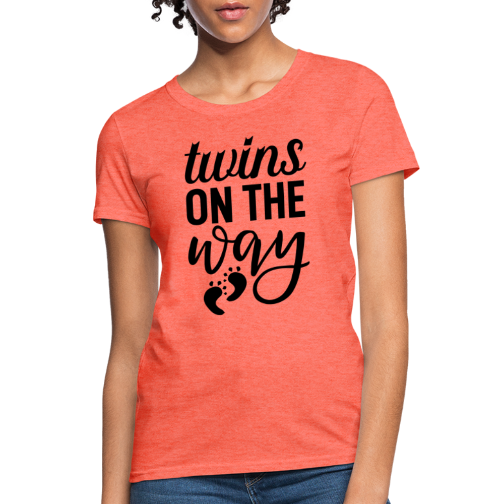 Twins on the Way Women's T-Shirt - heather coral