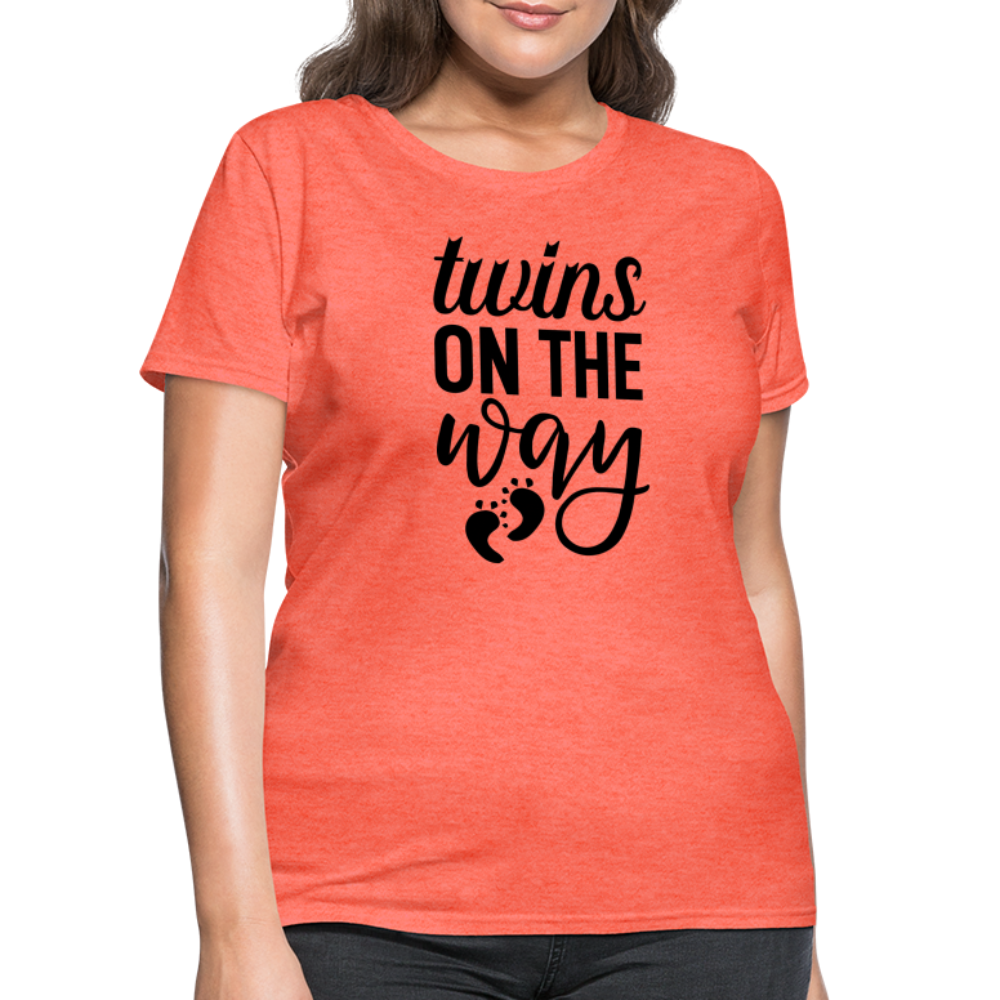 Twins on the Way Women's T-Shirt - heather coral