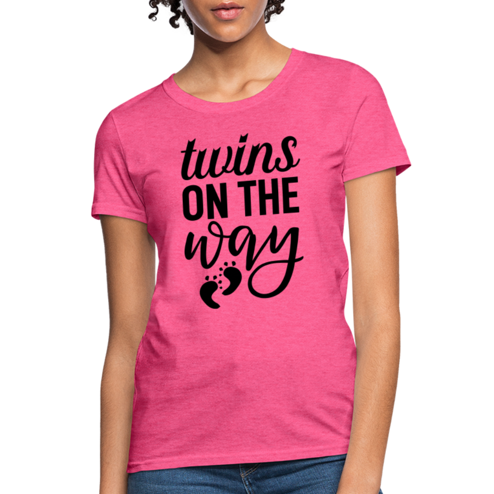 Twins on the Way Women's T-Shirt - heather pink