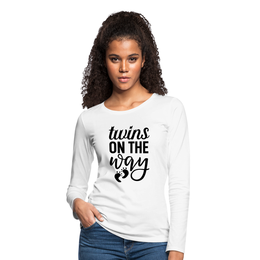 Twins On The Way Premium Long Sleeve T-Shirt - white