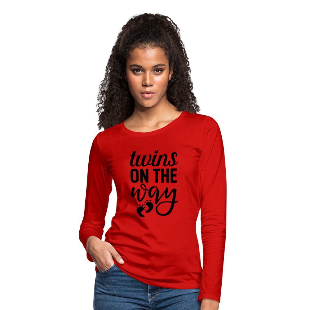 Twins On The Way Premium Long Sleeve T-Shirt - red
