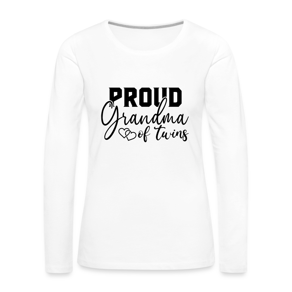 Proud Grandma of Twins Premium Long Sleeve T-Shirt - white