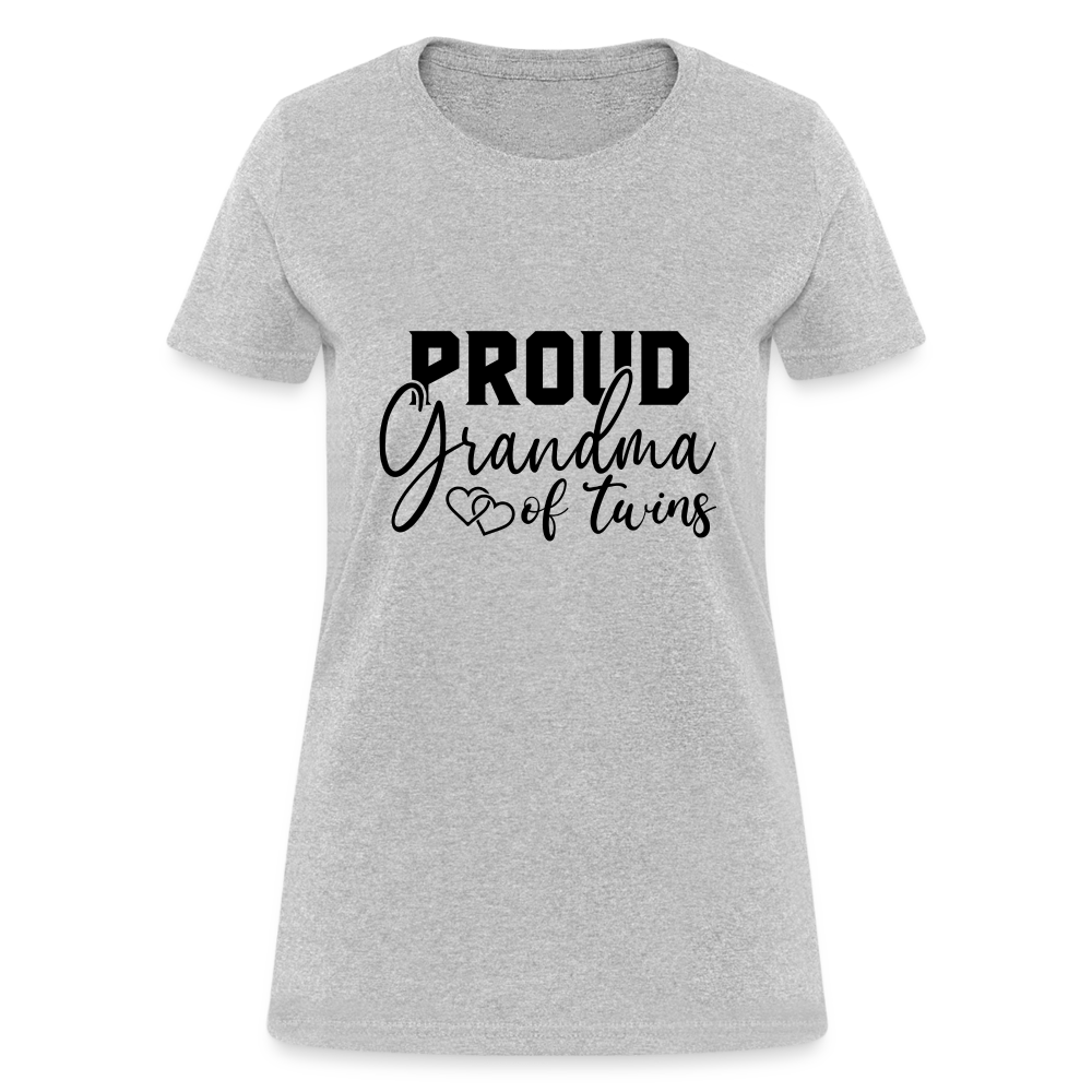 Proud Grandma of Twins T-Shirt - heather gray