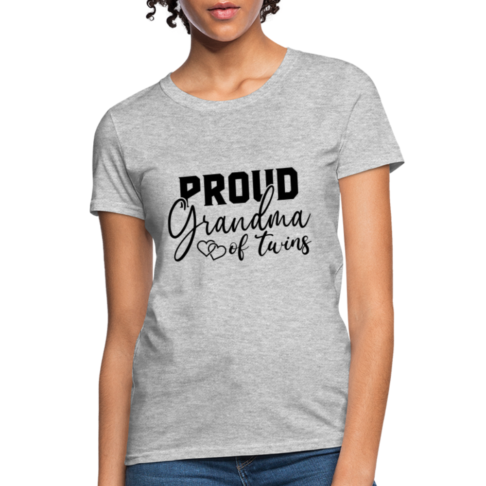 Proud Grandma of Twins T-Shirt - heather gray