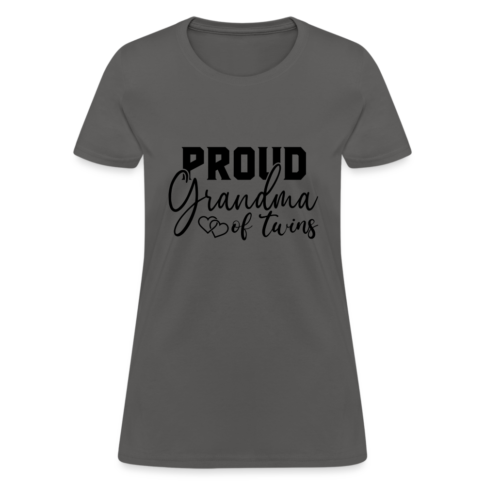 Proud Grandma of Twins T-Shirt - charcoal