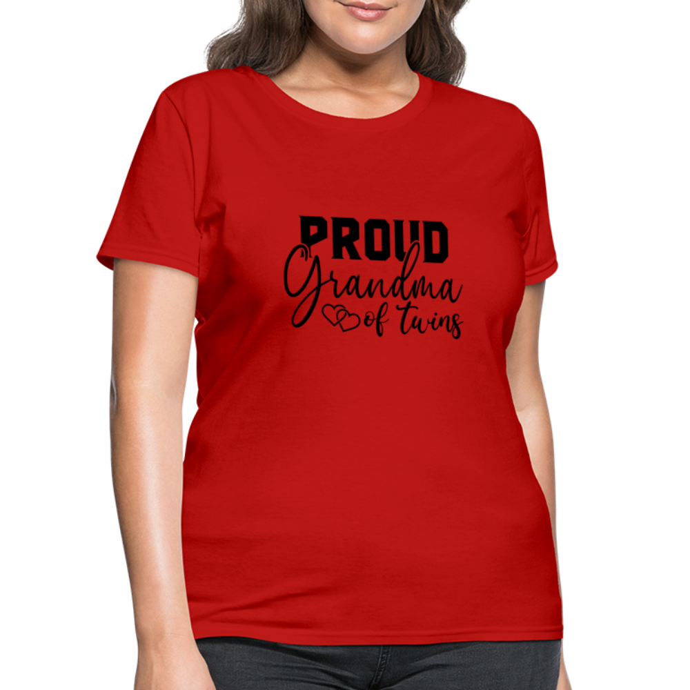 Proud Grandma of Twins T-Shirt - red