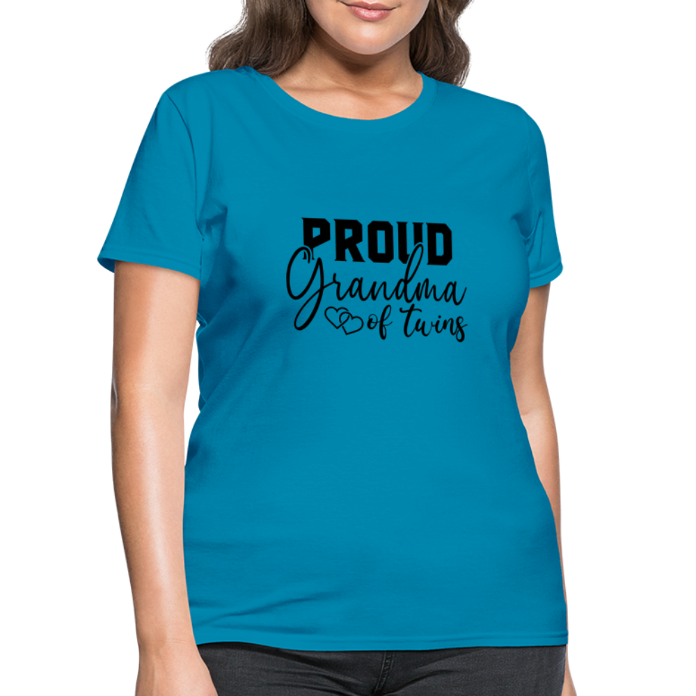 Proud Grandma of Twins T-Shirt - turquoise