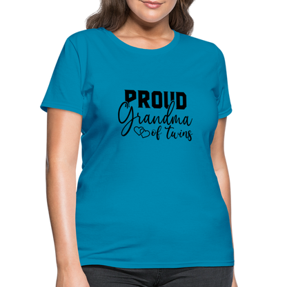 Proud Grandma of Twins T-Shirt - turquoise