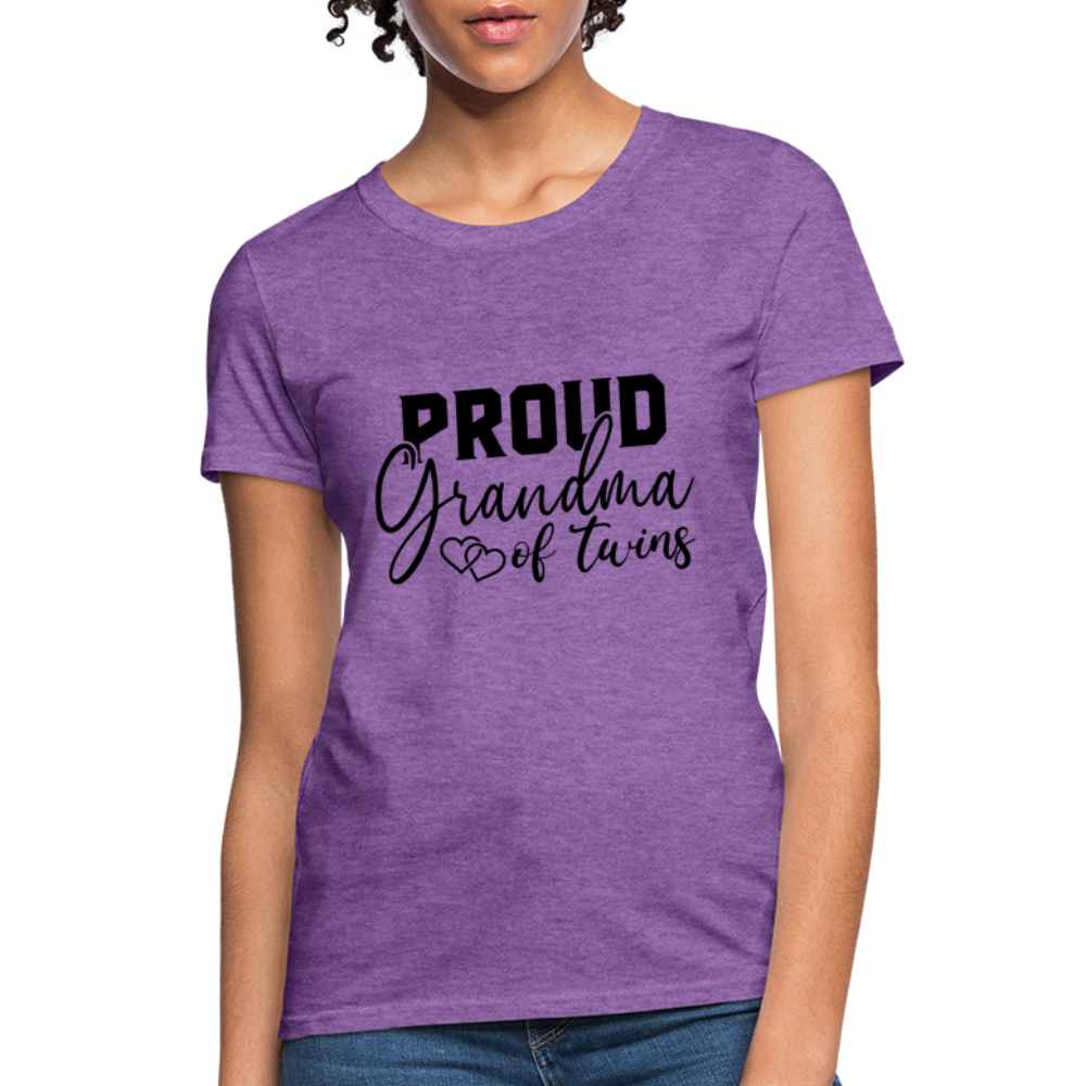 Proud Grandma of Twins T-Shirt - purple heather