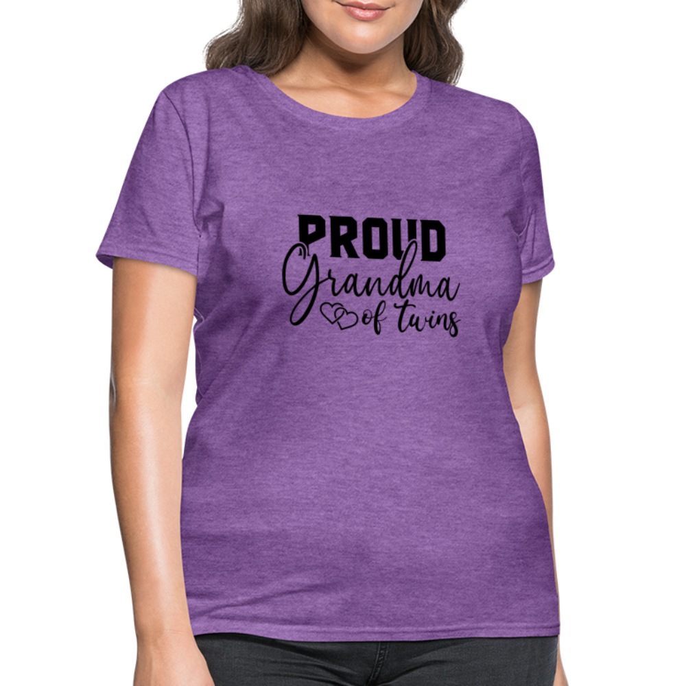 Proud Grandma of Twins T-Shirt - purple heather
