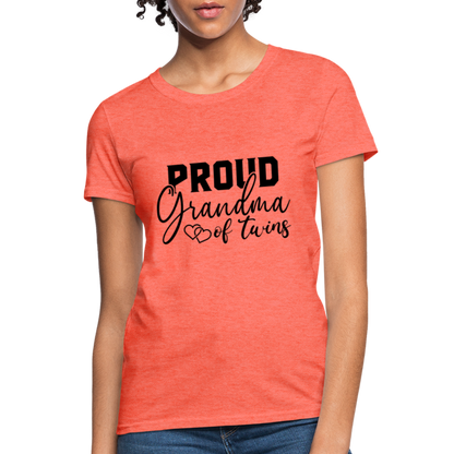 Proud Grandma of Twins T-Shirt - heather coral