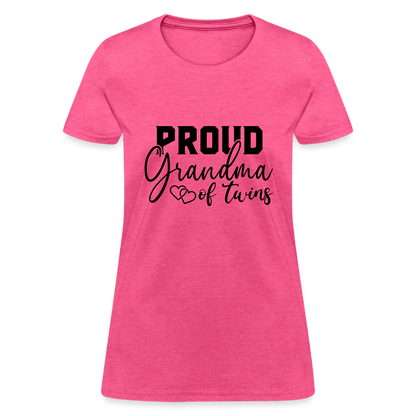 Proud Grandma of Twins T-Shirt - heather pink