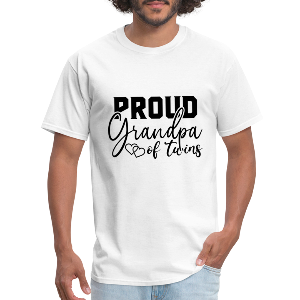 Proud Grandpa of Twins T-Shirt - white
