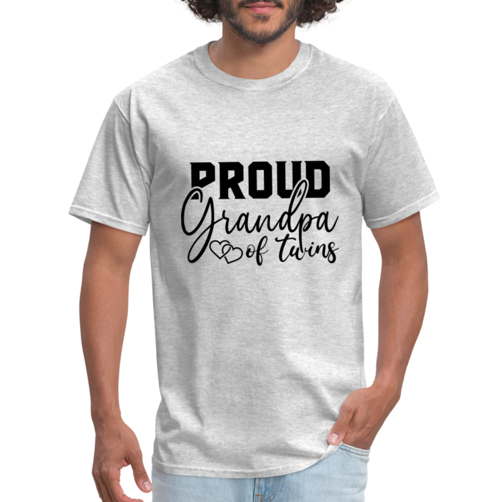 Proud Grandpa of Twins T-Shirt - heather gray