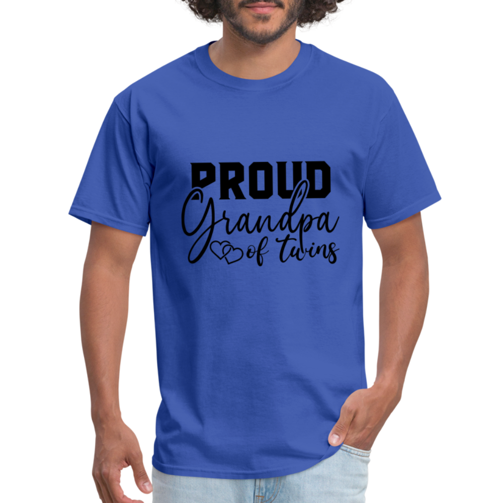 Proud Grandpa of Twins T-Shirt - royal blue