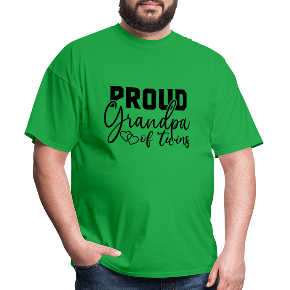 Proud Grandpa of Twins T-Shirt - bright green
