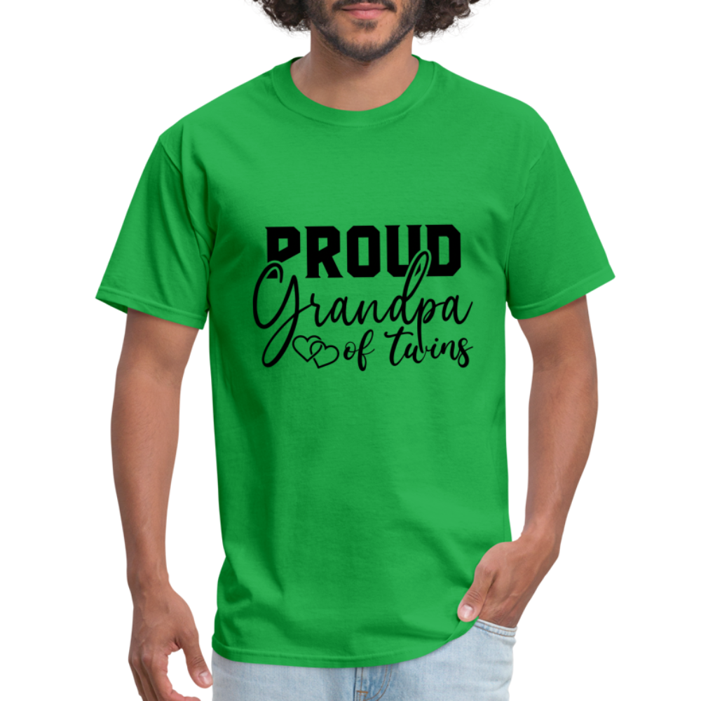 Proud Grandpa of Twins T-Shirt - bright green