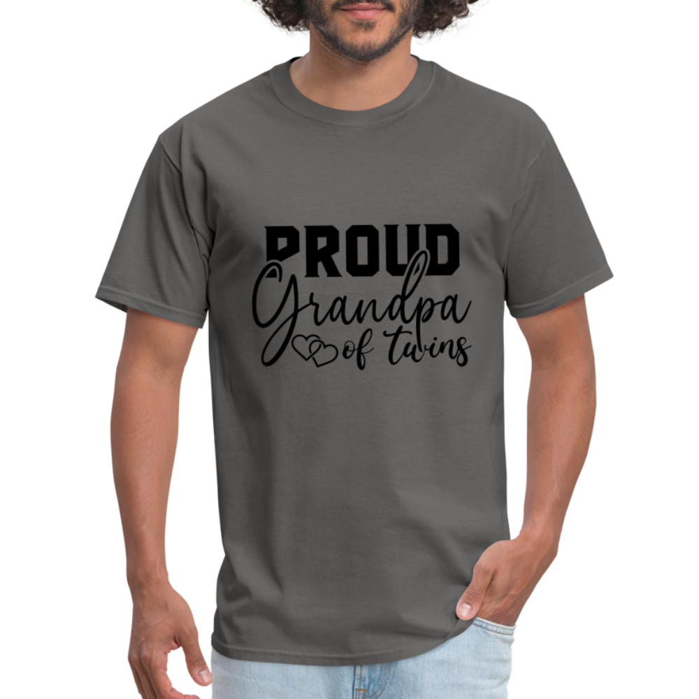 Proud Grandpa of Twins T-Shirt - charcoal