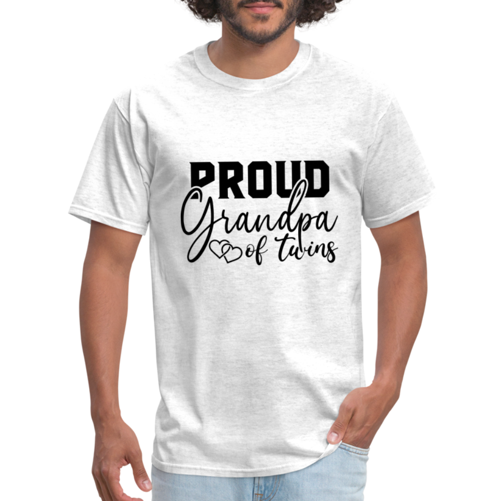 Proud Grandpa of Twins T-Shirt - light heather gray